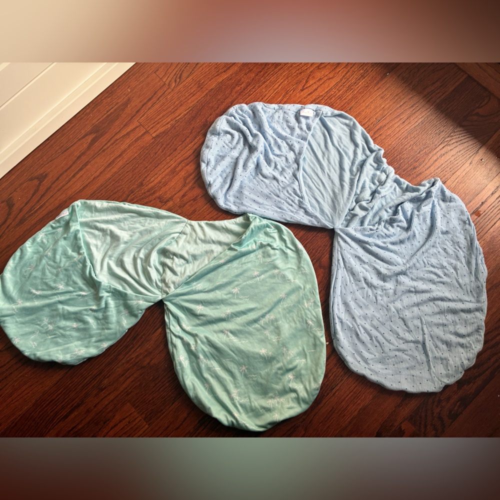Soft Blue and Green Kids Swaddle Set